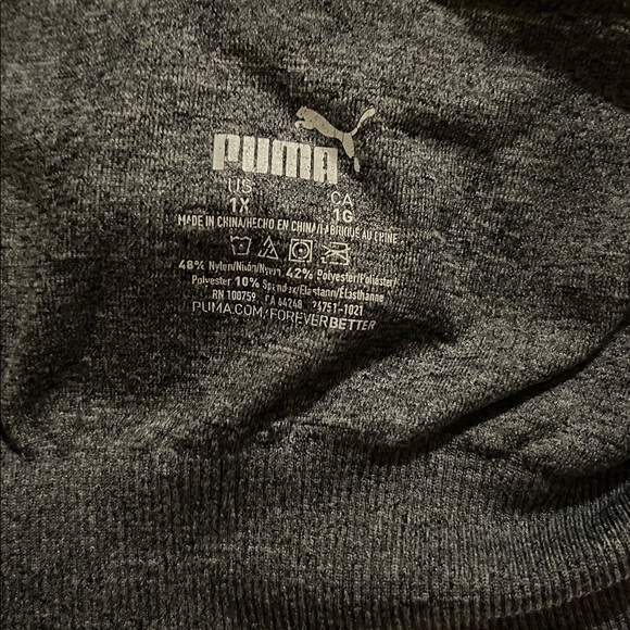 Puma Charcoal Sports Bra with Black Logo - Picture 3 of 3